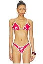view 1 of 4 HAUT DE MAILLOT DE BAIN TRIANGLE MAY FLOWER SLIDE in Cosmo Red