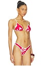 view 2 of 4 HAUT DE MAILLOT DE BAIN TRIANGLE MAY FLOWER SLIDE in Cosmo Red