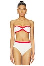 view 1 of 5 HAUT DE MAILLOT DE BAIN FORME BANDEAU BAND WAVE TRIM in Ecru