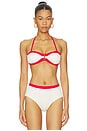 view 2 of 5 HAUT DE MAILLOT DE BAIN FORME BANDEAU BAND WAVE TRIM in Ecru
