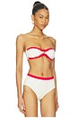 view 3 of 5 HAUT DE MAILLOT DE BAIN FORME BANDEAU BAND WAVE TRIM in Ecru