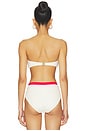 view 4 of 5 HAUT DE MAILLOT DE BAIN FORME BANDEAU BAND WAVE TRIM in Ecru