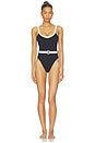 view 1 of 3 MAILLOT DE BAIN 1 PIÈCE BAND WAVE BELTED RETRO in Black
