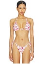 view 1 of 4 TOP DE BIKINI TRIANGULAR DE SILUETA LARGA SUMMER CHINTZ LONGLINE SLIDE TRI in Ecru