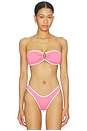 view 1 of 5 TOP BIKINI BANDA BEACH BOUND in Begonia Pink & White