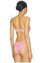 view 4 of 5 TOP BIKINI BANDA BEACH BOUND in Begonia Pink & White