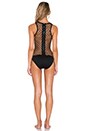 view 3 of 3 Mesh About High Neck Swimsuit in Black