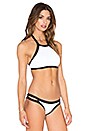 view 2 of 3 Block Party High Neck Bikini Top in White