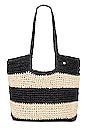 view 1 of 4 Splice Woven Tote in Black & Natural