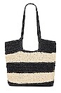 view 2 of 4 Splice Woven Tote in Black & Natural