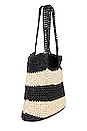 view 3 of 4 Splice Woven Tote in Black & Natural