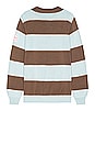 view 2 of 4 Ole Flower Crochet Detailed Striped Polo Sweater in Brown
