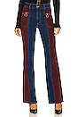 view 1 of 4 Bootcut Jean in Blue & Brown