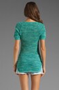 view 2 of 4 Short Sleeve Mesh Knit Pullover in Turquoise Multi