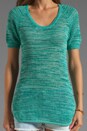 view 3 of 4 Short Sleeve Mesh Knit Pullover in Turquoise Multi