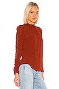 view 2 of 4 Ruched Long Sleeve Blouse in Earthy Red