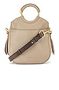 view 1 of 5 Monroe Small Leather Bracelet Tote in Motty Grey