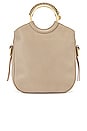 view 2 of 5 Monroe Small Leather Bracelet Tote in Motty Grey