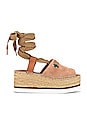 view 1 of 5 Glyn Wrap Platform Sandal in Powder & Natural Calf