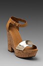 view 1 of 4 Wedge Sandal in Taupe/Gold in Taupe & Gold