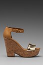 view 2 of 4 Wedge Sandal in Taupe/Gold in Taupe & Gold