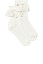 view 2 of 4 Kids Lace Trim Bow Socks in Multi