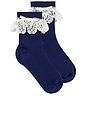 view 3 of 4 Kids Lace Trim Bow Socks in Multi