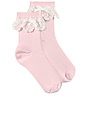 view 4 of 4 Kids Lace Trim Bow Socks in Multi