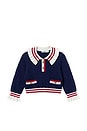 view 1 of 2 Kids Textured Knit Cardigan in Navy