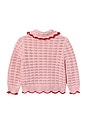 view 2 of 2 Kids Textured Heart Detail Cardigan in Pink