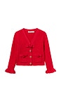 view 1 of 2 Kids Ribbed Knit Cardigan in Red