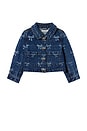 view 1 of 2 Kids Denim Bow Print Jacket in Blue
