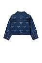 view 2 of 2 Kids Denim Bow Print Jacket in Blue