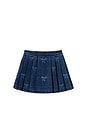 view 1 of 2 Kids Denim Bow Print Skirt in Blue