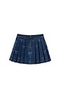 view 2 of 2 Kids Denim Bow Print Skirt in Blue