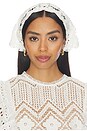 view 1 of 2 White Cotton Crochet Bandana in White