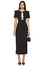 view 1 of 4 Crepe Diamante Midi Dress in Black