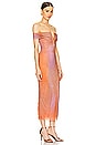 view 2 of 4 Rhinestone Midi Dress in Orange Print