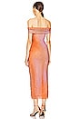 view 3 of 4 Rhinestone Midi Dress in Orange Print