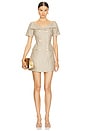 view 1 of 4 x REVOLVE Boucle Open Neck Mini Dress in Gold