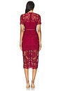 view 3 of 3 Red Guipure Lace Button Midi Dress in Red