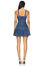 view 3 of 4 Bow Denim Mini Dress in Blue