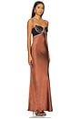 view 2 of 4 Satin Diamante Maxi Dress in Brown