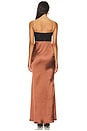 view 3 of 4 ROBE MAXI DIAMANTE SATIN in Brown