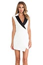 view 1 of 4 Sculpted Tuxedo Dress in White & Black