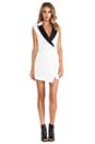 view 4 of 4 Sculpted Tuxedo Dress in White & Black