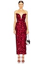 view 1 of 4 3D Sequin Midi Dress in Red