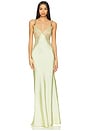 view 1 of 4 x Christopher Kane Lace Satin Maxi Dress in Yellow