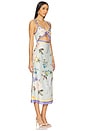 view 2 of 5 Floral Silk Twill Midi Dress in Blue