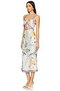 view 3 of 5 Floral Silk Twill Midi Dress in Blue